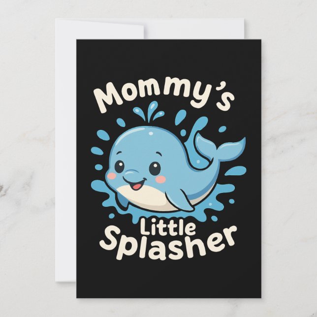Mommy's Little Splasher Niedlich Baby Whale Einladung (Vorderseite)