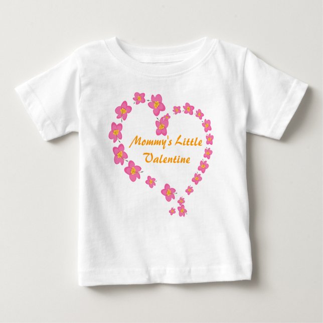 Mommy's Little Valentine Blume Herz Shirt (Vorderseite)
