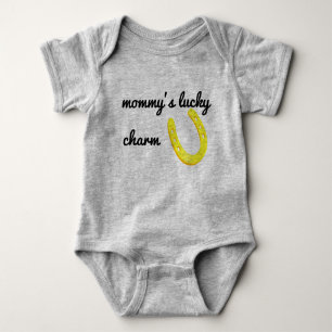 Mommy's Lucky Charm Horseshoe Baby Strampler