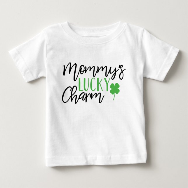 Mommys Lucky Charm St Patricks Day Baby T-shirt (Vorderseite)