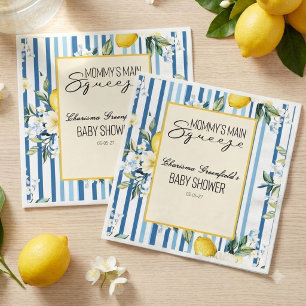 Mommys Main Squeeze Lemon Blue Boy Baby Shower-Ein Serviette