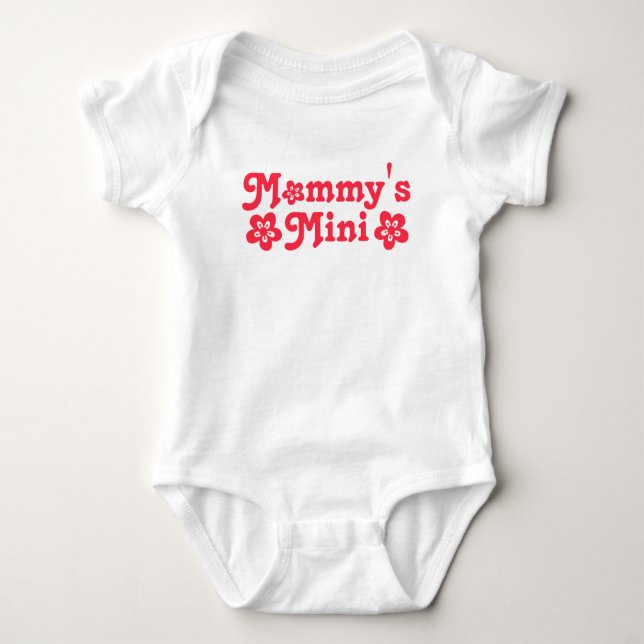 "Mommy's Mini" einfache Niedliche Blume Rot und We Baby Strampler (Vorderseite)