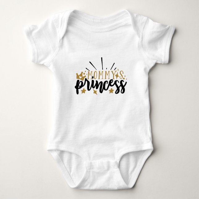 Mommy's Prinzessin Typografie Baby Strampler (Vorderseite)