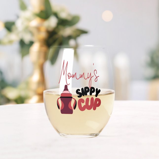 Mommy's Sippy Cup Funny Stemless Wein Glas (Insitu (Hochzeit))