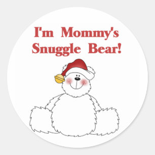 Mommy's Snuggle Bären T - Shirt und Geschenke Runder Aufkleber