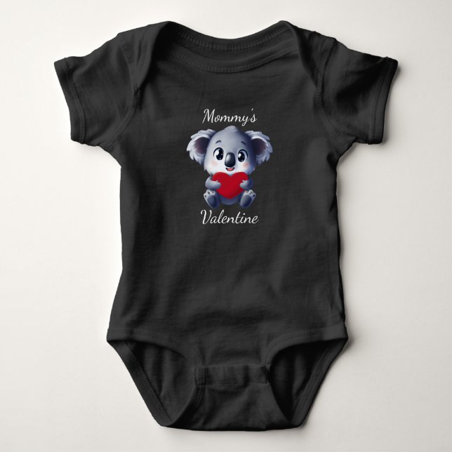 Mommy's Valentine Koala Baby Bodysuit Strampler (Vorderseite)