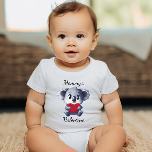 Mommy's Valentine Koala Baby Strampler