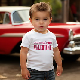 Mommy's Valentine Red and Pink Hearts Baby T-shirt