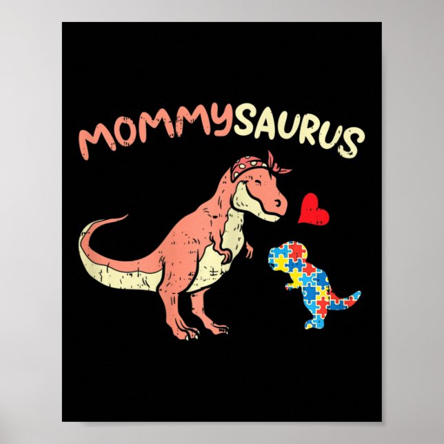 Mommysaurus Puzzle Dinosaurier Autismus Mama Poster (Vorne)