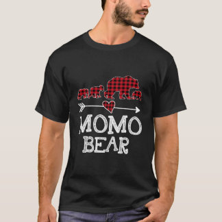 Momo Bear Christmas Pajama Red Kariert Buffalo Fam T-Shirt