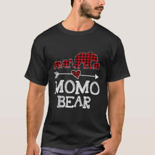 Momo Bear Christmas Pajama Red Kariert Buffalo Fam T-Shirt