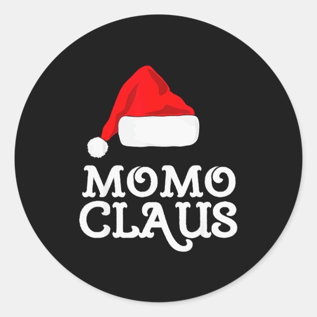 Momo Claus Christmas Santa's Hat Pajama Family Xma Runder Aufkleber (Vorderseite)