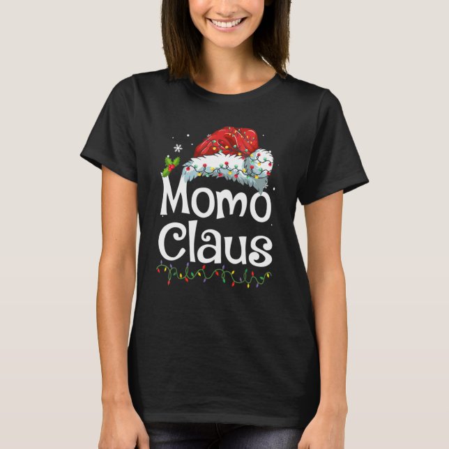 Momo Claus Shirt Weihnachtsmannmütze Matching Chri (Vorderseite)