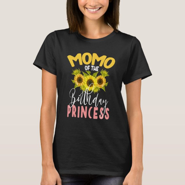 Momo der Geburt Prinzessin Sonnenblumen Matching F T-Shirt (Vorderseite)