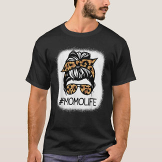 MOMO Leopard Messy Bun Mother Day's Day for Grandm T-Shirt