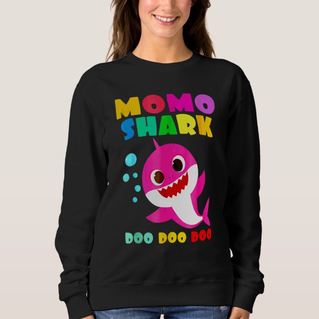 Momo Shark Mommy Kids Family Mother Day Sweatshirt (Vorderseite)