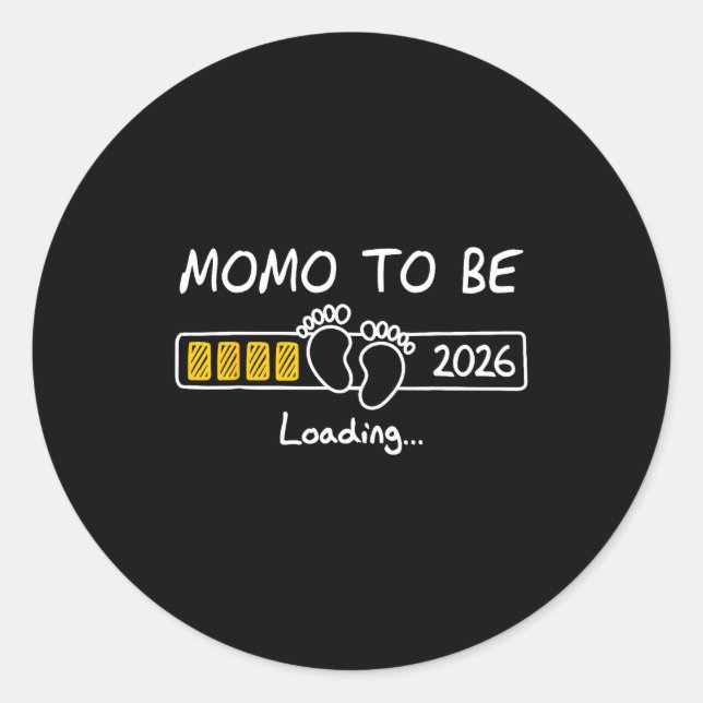 Momo To Be 2026 Loading Momo Est 2026  Runder Aufkleber (Vorderseite)