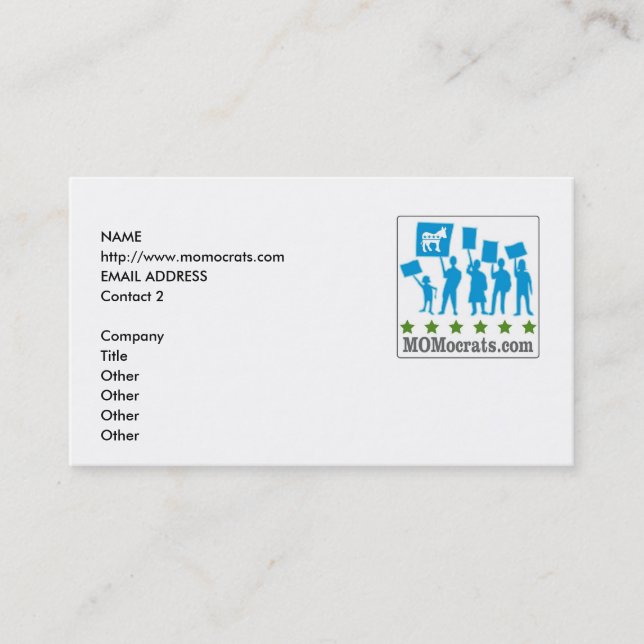 MOMocrats Kartenschablone Visitenkarte (Vorderseite)