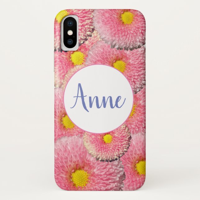 Momogram Blossoms personalisiert iPhone Case (Rückseite)