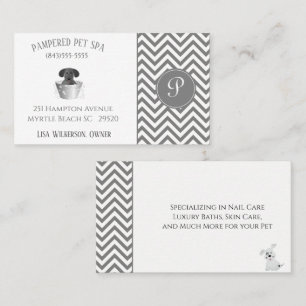 Momogram Pet Groomer Hund in Tin Tub Business Card Visitenkarte
