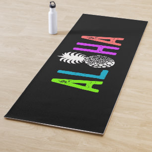 Momona Ananas Aloha Hawaiian Tropical - Schwarz Yogamatte