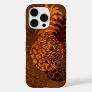 Momona Ananas Hawaiian Tropical Faux Holz iPhone 16 Pro Hülle