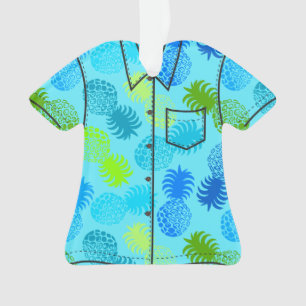Momona Hawaiian Tropical Pineapel Aloha Shirt Ornament