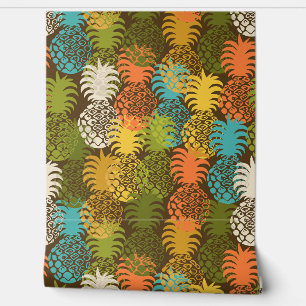 Momona Hawaiian Tropical Pineapple Toss - Braun Tapete