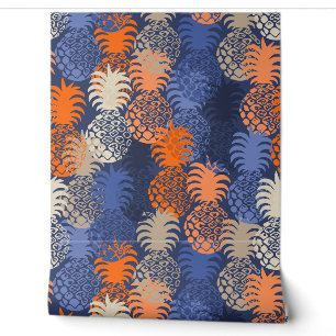 Momona Hawaiian Tropical Pineapple Toss - Navy Tapete