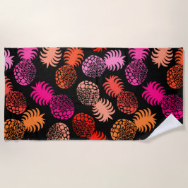 Momona Hawaiian Tropical Pineapse - warm - schwarz Strandtuch