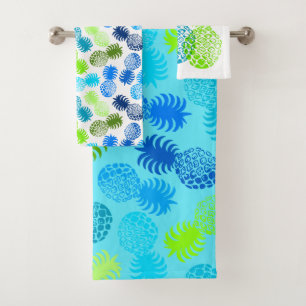 Momona hawaiische tropische Ananas-Koordinaten Badhandtuch Set