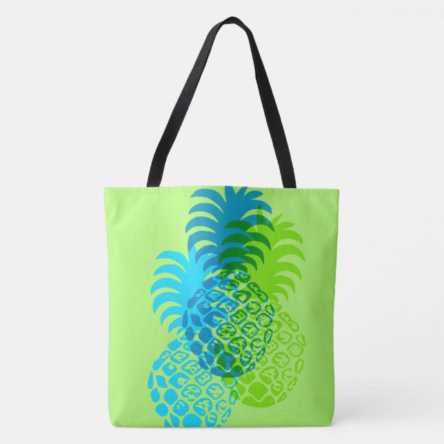 Momona Pineapan Hawaiian Reversible Beach Bag (Vorderseite)