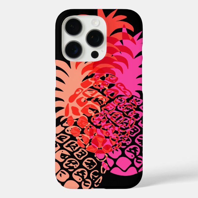 Momona Pineapel Hawaiian Tropical Pink Case-Mate iPhone Hülle (Rückseite)
