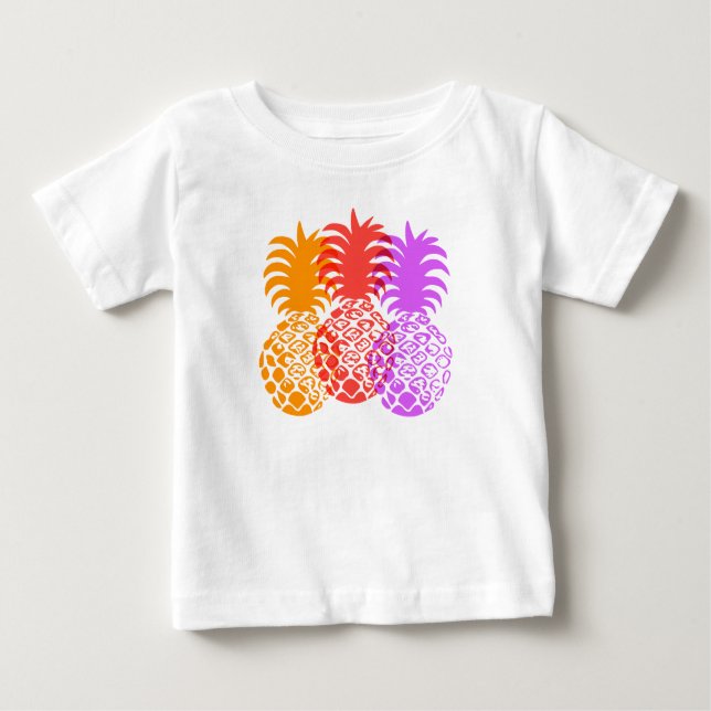 Momona Pineaple Hawaiian Tropical Baby T-shirt (Vorderseite)