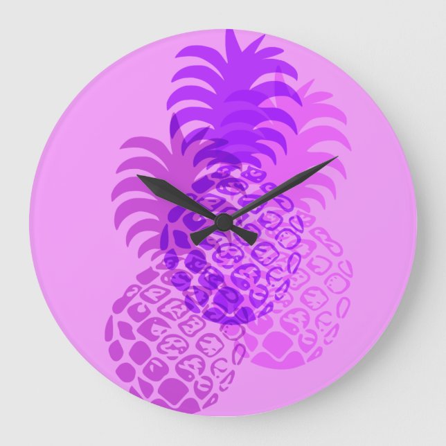 Momona Pineaple Hawaiian Tropical Große Wanduhr (Vorderseite)