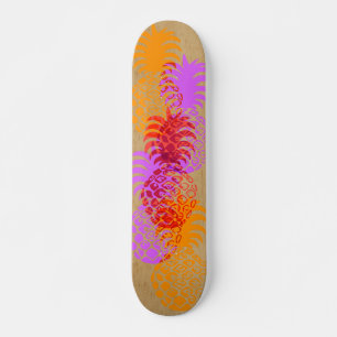 Momona Pineaple Hawaiian Tropical Imitats Holz Skateboard