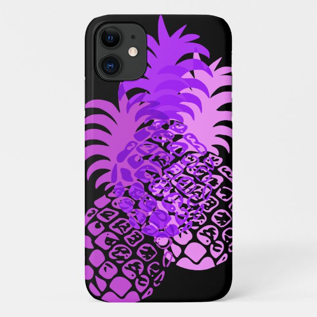 Momona Pineaple Hawaiian Tropical Lila Case-Mate iPhone Hülle (Rückseite)
