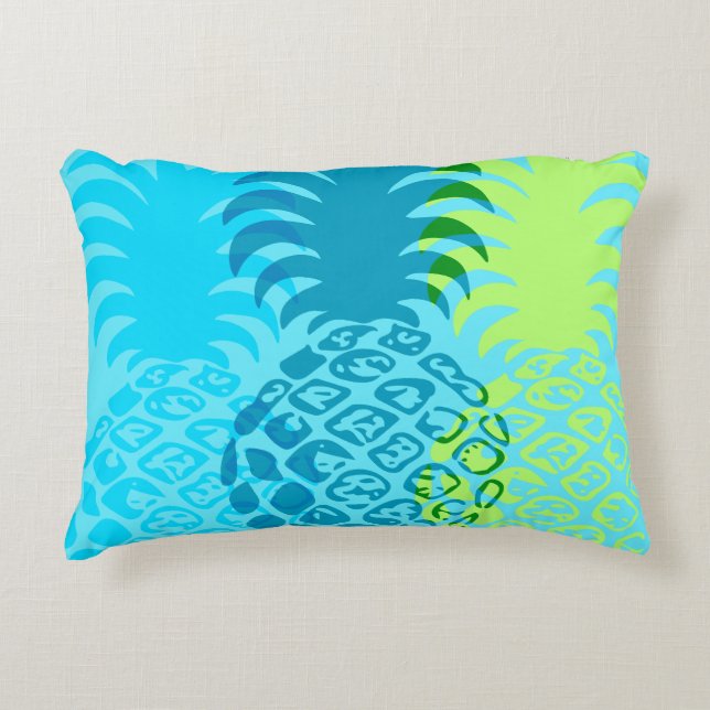 Momona Pineappel Hawaiian Tropical Reversible Dekokissen (Vorderseite)