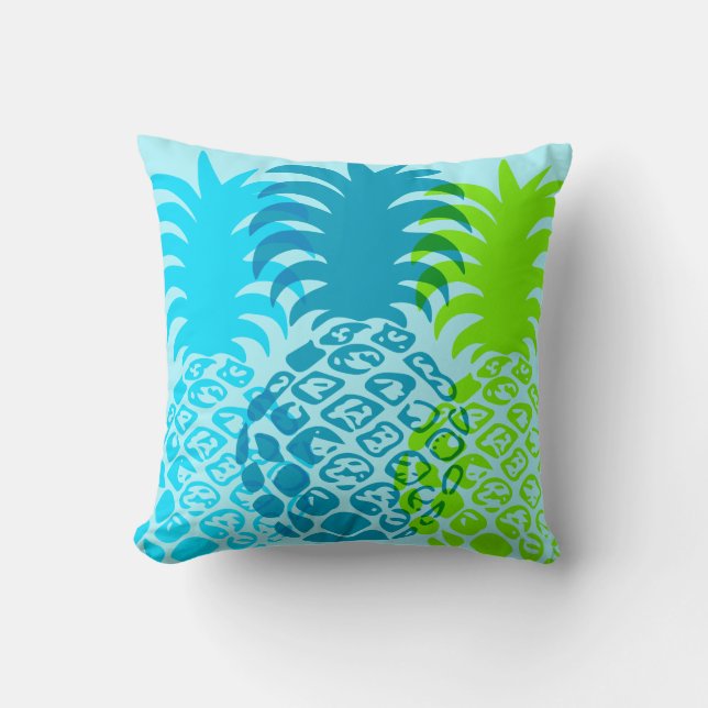Momona Pineappel Hawaiian Tropical Reversible Kissen (Vorderseite)
