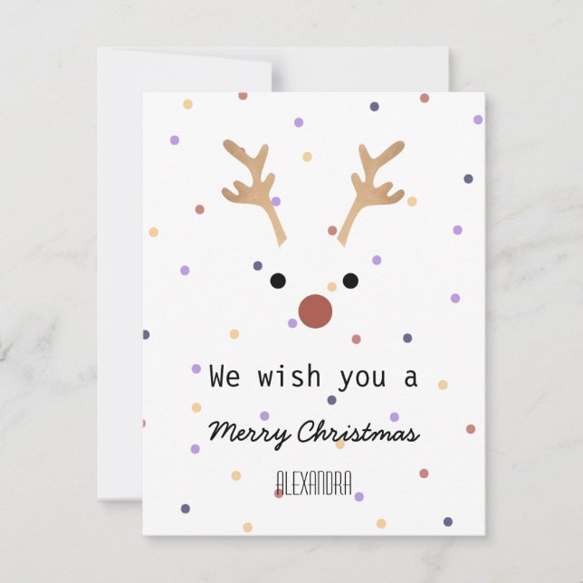 Momongram wünschen wir Ihnen frohe Weihnachtswildd Mitteilungskarte (Vorderseite)