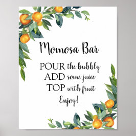 Momosa Bar Baby Dusche Trinkzeichen Poster