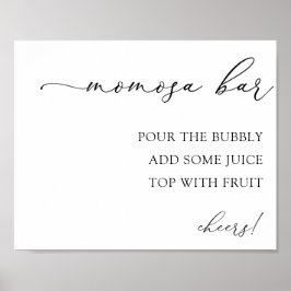 Momosa Bar Baby Dusche Trinkzeichen Poster