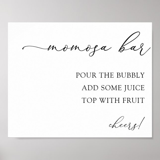 Momosa Bar Baby Dusche Trinkzeichen Poster (Vorne)