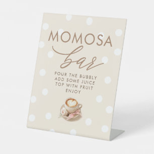 Momosa Bar Coffee Baby Shower Tischschild Sockelschild