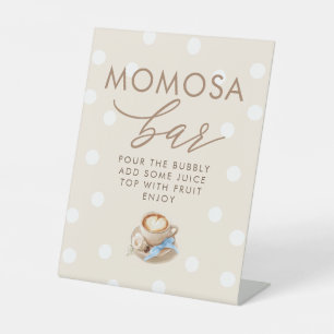 Momosa Bar Coffee Baby Shower Tischschild Sockelschild