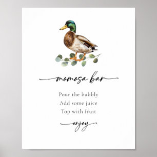 Momosa Bar Mallard Duck Babydusche Poster