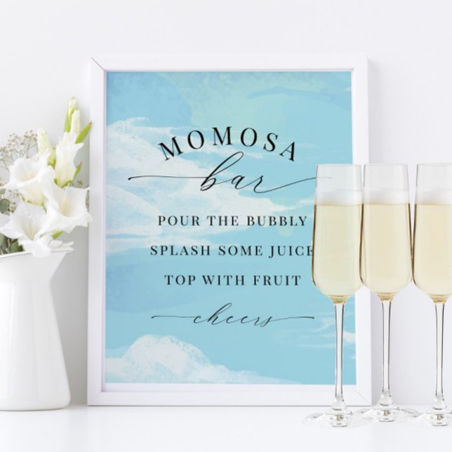 Momosa Bar Sign Sky Clouds Blue Baby Dusche Poster (Von Creator hochgeladen)