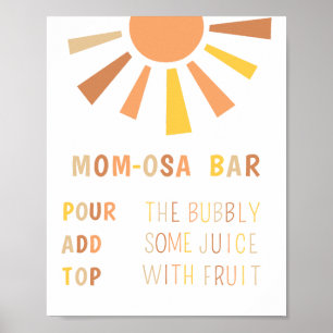 Momosa Bar Sign Sunshine Baby Dusche Poster