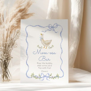 Momosa Bar Silly Goose Blaues Schleifen-Baby-Junge Poster