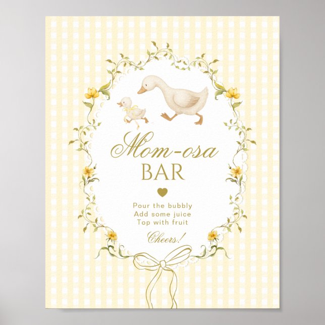 Momosa bar Silly Goose gender neutral gingham Poster (Vorne)